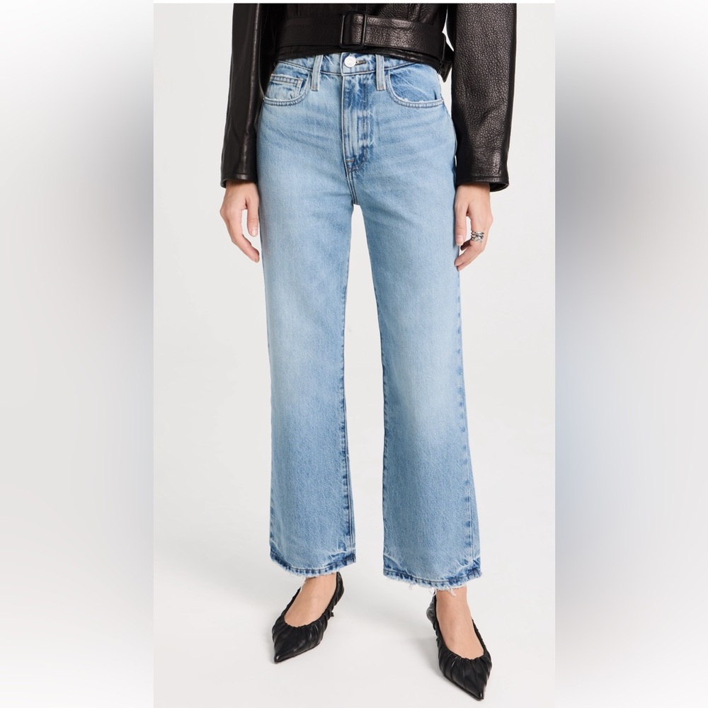 Frame Le Crop Denim Light Blue Straight Leg Jeans